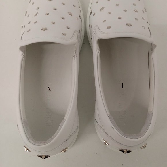 Jimmy Choo Grove Men's White Star-Studded Slip-On Sneakers - EU45/US12 - Picture 7 of 10